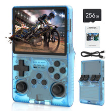Load image into Gallery viewer, FVBADE[30000 in 1 R40S PRO Handheld Game Console 3.5 inch IPS Screen Mini Retro Console 3800mAh Portable Pocket Arcade 45+ Mainstream Emulator 256G TF Card Transparent.(Blue)