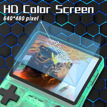 Load image into Gallery viewer, FVBADE[30000 in 1 R40S PRO Handheld Game Console 3.5 inch IPS Screen Mini Retro Console 3800mAh Portable Pocket Arcade 45+ Mainstream Emulator 256G TF Card Transparent.(Green)