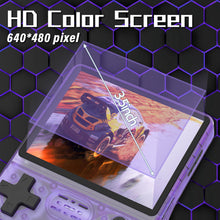 Load image into Gallery viewer, FVBADE[30000 in 1 R40S PRO Handheld Game Console 3.5 inch IPS Screen Mini Retro Console 3800mAh Portable Pocket Arcade 45+ Mainstream Emulator 256G TF Card Transparent.(purple)
