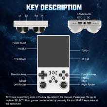 Load image into Gallery viewer, FVBADE R36 MAX Handheld game console 4.0 in IPS Screen Mini Retro Console 4000mAh Portable Pocket Arcade 12+ Mainstream Emulator 64g TF Card Transparent.(White)