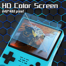 Load image into Gallery viewer, FVBADE[30000 in 1 R40S PRO Handheld Game Console 3.5 inch IPS Screen Mini Retro Console 3800mAh Portable Pocket Arcade 45+ Mainstream Emulator 256G TF Card Transparent.(Blue2)