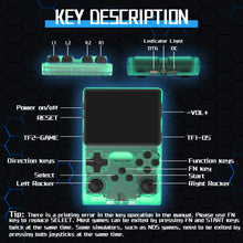 Load image into Gallery viewer, FVBADE[30000 in 1 R40S PRO Handheld Game Console 3.5 inch IPS Screen Mini Retro Console 3800mAh Portable Pocket Arcade 45+ Mainstream Emulator 256G TF Card Transparent.(Green)