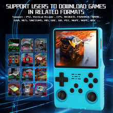 Load image into Gallery viewer, FVBADE[30000 in 1 R40S PRO Handheld Game Console 3.5 inch IPS Screen Mini Retro Console 3800mAh Portable Pocket Arcade 45+ Mainstream Emulator 256G TF Card Transparent.(Blue2)