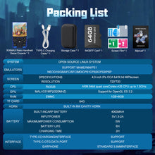 Load image into Gallery viewer, FVBADE R36 MAX Handheld game console 4.0 in IPS Screen Mini Retro Console 4000mAh Portable Pocket Arcade 12+ Mainstream Emulator 64g TF Card Transparent.(Blue)