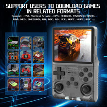 Load image into Gallery viewer, FVBADE[30000 in 1 R40S PRO Handheld Game Console 3.5 inch IPS Screen Mini Retro Console 3800mAh Portable Pocket Arcade 45+ Mainstream Emulator 256G TF Card Transparent.(Black)