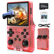 Load image into Gallery viewer, FVBADE[30000 in 1 R40S PRO Handheld Game Console 3.5 inch IPS Screen Mini Retro Console 3800mAh Portable Pocket Arcade 45+ Mainstream Emulator 256G TF Card Transparent.(Red)