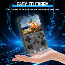 Load image into Gallery viewer, FVBADE[30000 in 1 R40S PRO Handheld Game Console 3.5 inch IPS Screen Mini Retro Console 3800mAh Portable Pocket Arcade 45+ Mainstream Emulator 256G TF Card Transparent.(Black)
