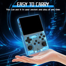 Load image into Gallery viewer, FVBADE[30000 in 1 R40S PRO Handheld Game Console 3.5 inch IPS Screen Mini Retro Console 3800mAh Portable Pocket Arcade 45+ Mainstream Emulator 256G TF Card Transparent.(Blue)