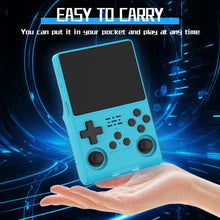 Load image into Gallery viewer, FVBADE[30000 in 1 R40S PRO Handheld Game Console 3.5 inch IPS Screen Mini Retro Console 3800mAh Portable Pocket Arcade 45+ Mainstream Emulator 256G TF Card Transparent.(Blue2)