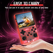 Load image into Gallery viewer, FVBADE[30000 in 1 R40S PRO Handheld Game Console 3.5 inch IPS Screen Mini Retro Console 3800mAh Portable Pocket Arcade 45+ Mainstream Emulator 256G TF Card Transparent.(Red)