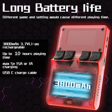 Load image into Gallery viewer, FVBADE[30000 in 1 R40S PRO Handheld Game Console 3.5 inch IPS Screen Mini Retro Console 3800mAh Portable Pocket Arcade 45+ Mainstream Emulator 256G TF Card Transparent.(Red)