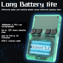 Load image into Gallery viewer, FVBADE[30000 in 1 R40S PRO Handheld Game Console 3.5 inch IPS Screen Mini Retro Console 3800mAh Portable Pocket Arcade 45+ Mainstream Emulator 256G TF Card Transparent.(Green)
