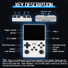 Load image into Gallery viewer, FVBADE[30000 in 1 R40S PRO Handheld Game Console 3.5 inch IPS Screen Mini Retro Console 3800mAh Portable Pocket Arcade 45+ Mainstream Emulator 256G TF Card Transparent.(White)