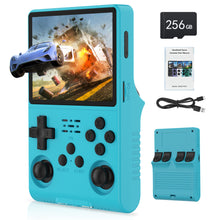 Load image into Gallery viewer, FVBADE[30000 in 1 R40S PRO Handheld Game Console 3.5 inch IPS Screen Mini Retro Console 3800mAh Portable Pocket Arcade 45+ Mainstream Emulator 256G TF Card Transparent.(Blue2)