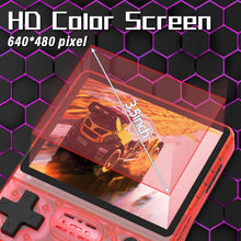 Load image into Gallery viewer, FVBADE[30000 in 1 R40S PRO Handheld Game Console 3.5 inch IPS Screen Mini Retro Console 3800mAh Portable Pocket Arcade 45+ Mainstream Emulator 256G TF Card Transparent.(purple)（Red）
