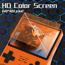 Load image into Gallery viewer, FVBADE[30000 in 1] R40S PRO Handheld Game Console 3.5 inch IPS Screen Mini Retro Console 3800mAh Portable Pocket Arcade 45+ Mainstream Emulator 256G TF Card Transparent.(Orange)

