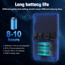 Load image into Gallery viewer, FVBADE R36 MAX Handheld game console 4.0 in IPS Screen Mini Retro Console 4000mAh Portable Pocket Arcade 12+ Mainstream Emulator 64g TF Card Transparent.(Blue)
