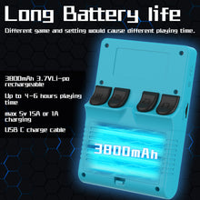 Load image into Gallery viewer, FVBADE[30000 in 1 R40S PRO Handheld Game Console 3.5 inch IPS Screen Mini Retro Console 3800mAh Portable Pocket Arcade 45+ Mainstream Emulator 256G TF Card Transparent.(Blue2)
