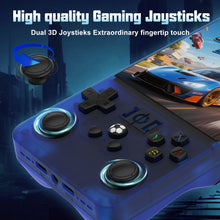 Load image into Gallery viewer, FVBADE R36 MAX Handheld game console 4.0 in IPS Screen Mini Retro Console 4000mAh Portable Pocket Arcade 12+ Mainstream Emulator 64g TF Card Transparent.(Blue)
