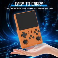 Load image into Gallery viewer, FVBADE[30000 in 1] R40S PRO Handheld Game Console 3.5 inch IPS Screen Mini Retro Console 3800mAh Portable Pocket Arcade 45+ Mainstream Emulator 256G TF Card Transparent.(Orange)
