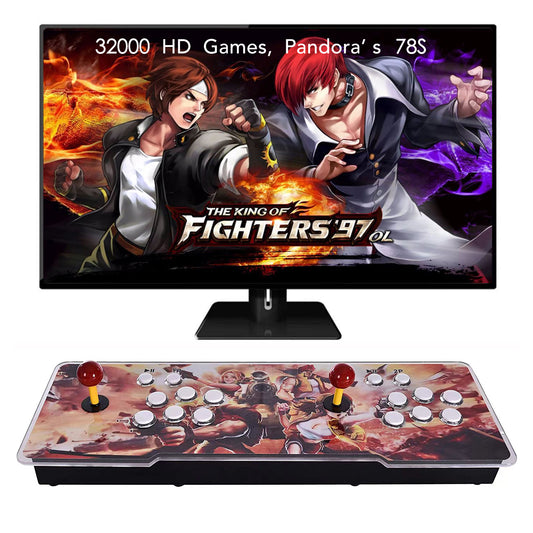 [32000 Games in 1] 78S Pandora box Arcade Game Console for PC & Projector & TV ,3D Games 1-4 Players Double Joystick Favorite List Game Category Save/Search/Hide/Pause/Delete Games