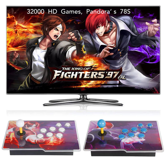 [32000 Games in 1] 78S Pandora box Retro Games Arcade Game Console with Two Separate hosts Compatible PC & Projector & TV 3D Games 1-4 Players Category Favorite List Save/Search/Hide/Pause/Delete Games