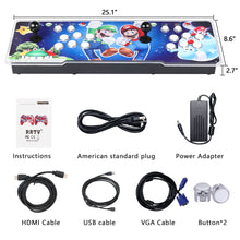 Load image into Gallery viewer, 【30000 Games in 1】 70S Pandora box Arcade Game Console for PC &amp; Projector &amp; TV ,3D Games 1-4 Players Double Joystick Favorite List Game Category Save/Search/Hide/Pause/Delete Games
