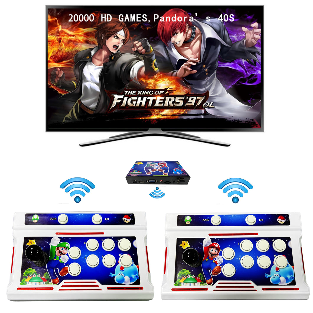 FVBADE[20000 Games in 1 Pandora Box Arcade Game Console Bluetooth Function Compatible PC & Projector & TV ,3D Games 4 Players Category Favorite List Save/Search/Hide/Pause/Delete Games