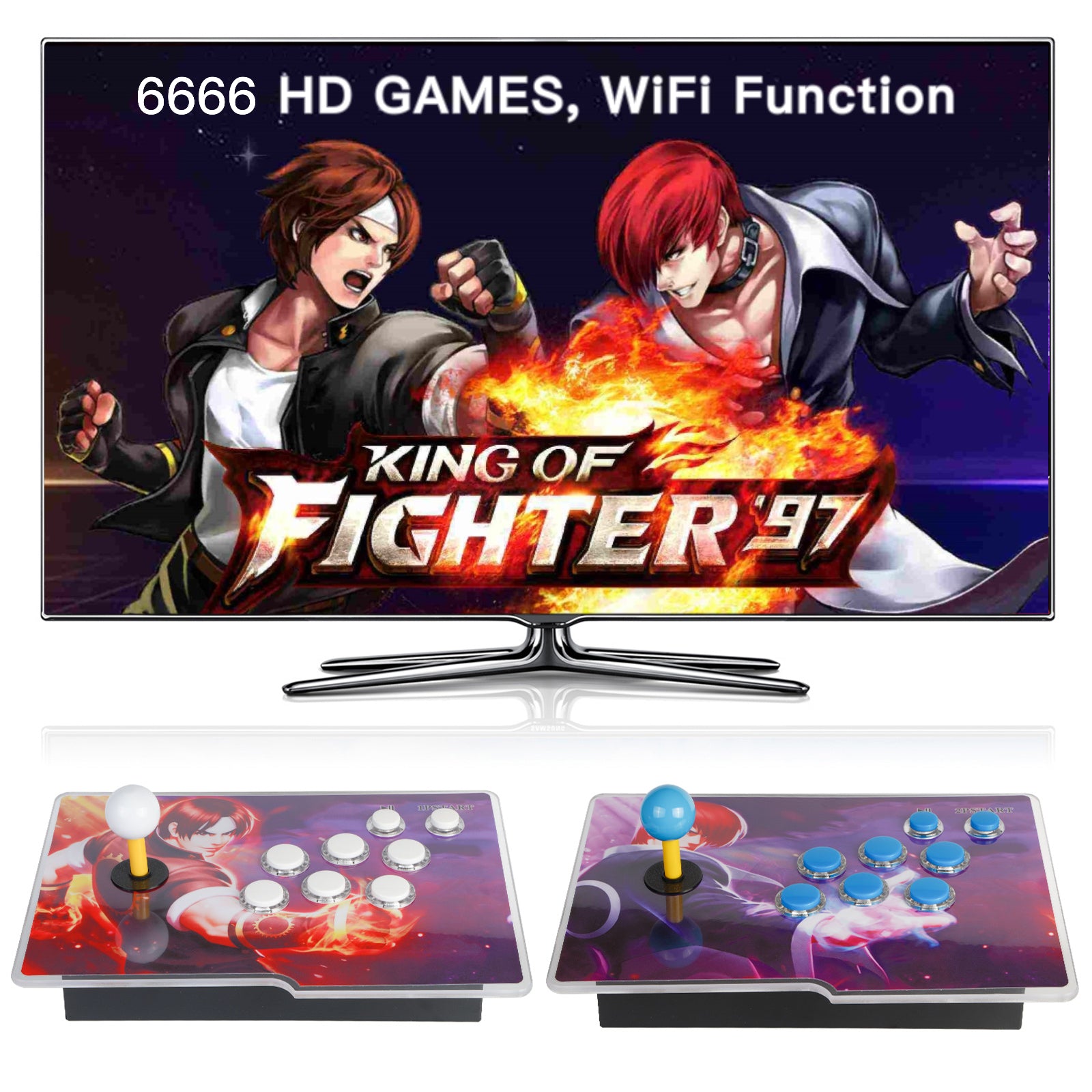 [16800 Games in 1] W88 Pandora box Arcade Game Console WiFi Function to Add More Games Compatible PC & Projector & TV ,3D Games 4 Players Category Favorite List Save/Search/Hide/Pause/Delete Games